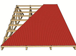 Ribbed Steel Over Roof Purlins
